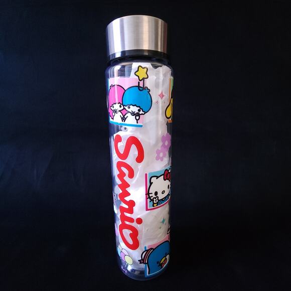Sanrio Hello Kitty Clear Friends Small Water Bottle Cup 18oz w/ Stainless Cap - Picture 1 of 5